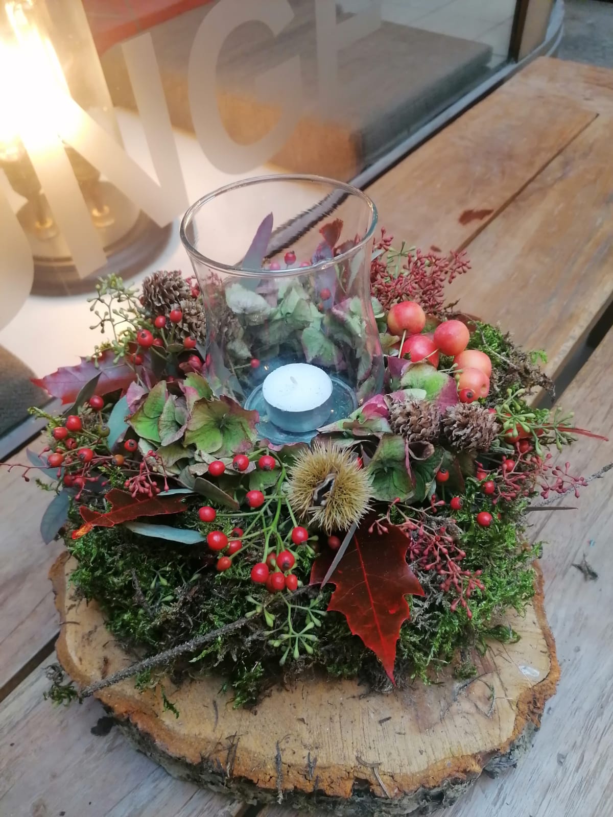 Podzimní svícen se sklem